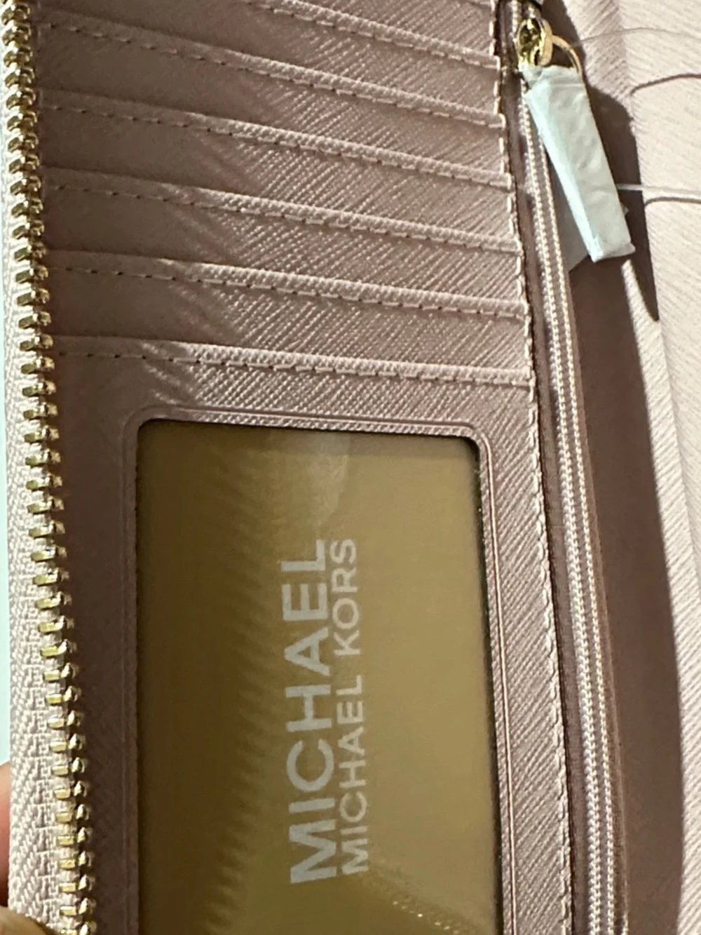 Michael Kors Dusty Pink Pebbled Leather Wristlet Wallet